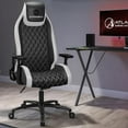 thumbnail image 2 of Atlantic Gaming Chair, Office Chair High Back Computer Chair Leather Desk Chair Racing Executive Ergonomic Adjustable, Swivel, Reclining Task Chair & Armrests, Lumbar Support (White), 2 of 4