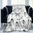 thumbnail image 2 of Penguin Blanket Gifts for Kids Adults Soft Warm Lightweight Cozy Antarctic Anima Cute Penguins Grey White Throw Blankets for Bed Living Room Sofa Couch Birthday Decor 60x80in, 2 of 6
