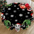 thumbnail image 6 of Christmas Jack Round Tablecloth 70 x 70 Inch, Black Xmas Tree Decorative Cloth Dining Table Cover, Winter Holiday Snowflake Dinner Party Picnic Decoration, 6 of 6