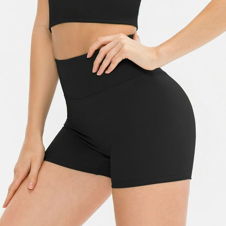 Buy Women Sexy Black Striped Booty Shorts Workout Yoga Running
