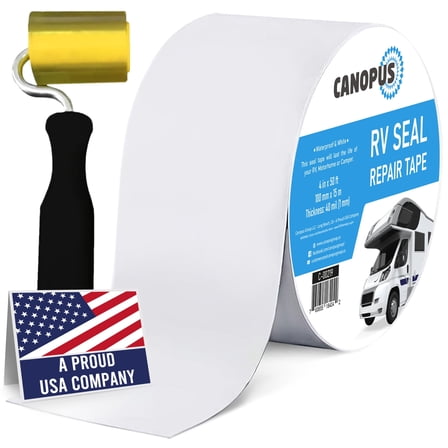 CANOPUS RV Seal Repair Tape, 4 Inches by 50 Feet with Roller