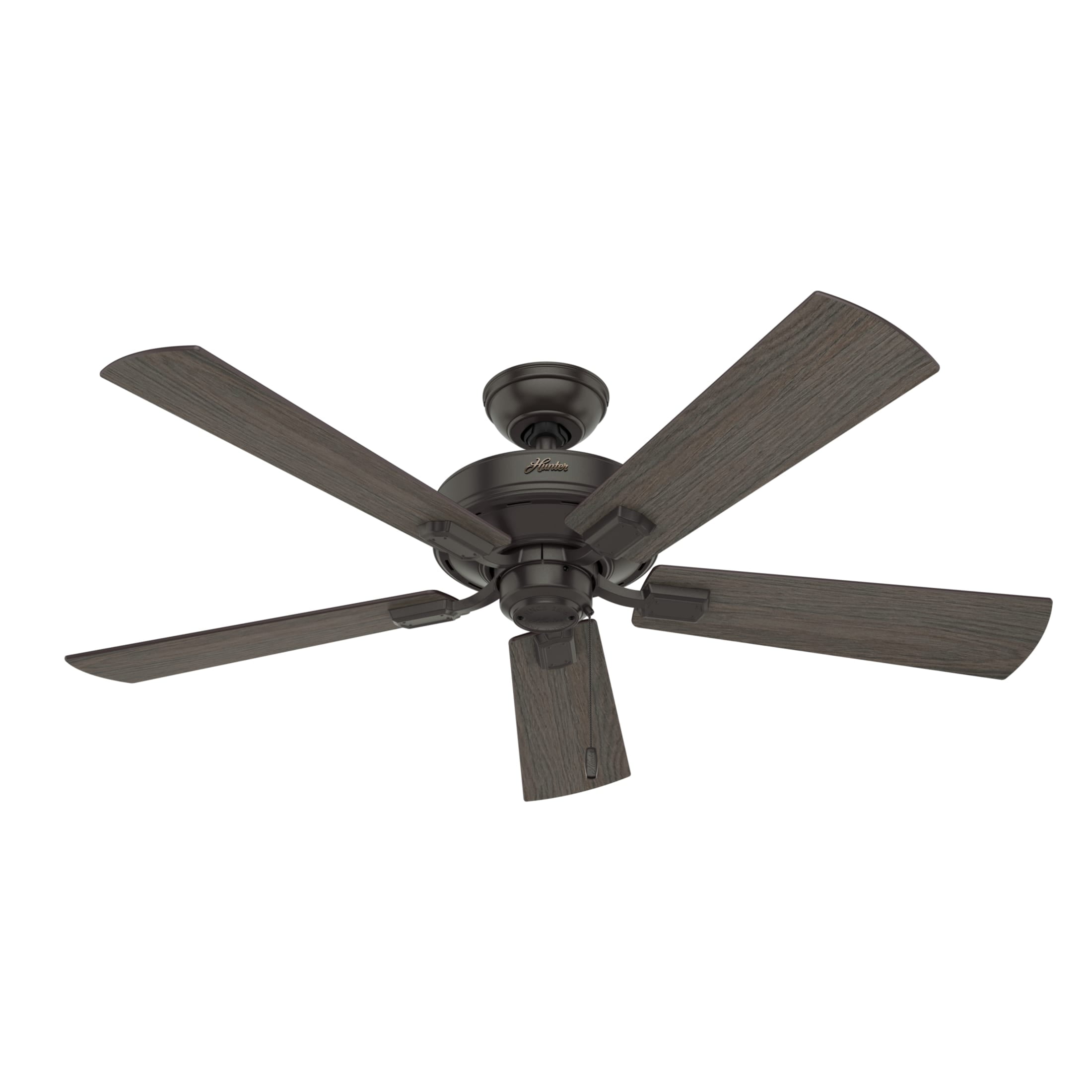 Hunter 52 inch Indoor Ceiling Fan with LED Lights and Pull Chain - Standard Mount Bronze Ceiling Fan, 5 Blades, For Bedroom, Living Room, or Kitchen, 3 inch Downrod - Crestfield 54205, Noble Bronze