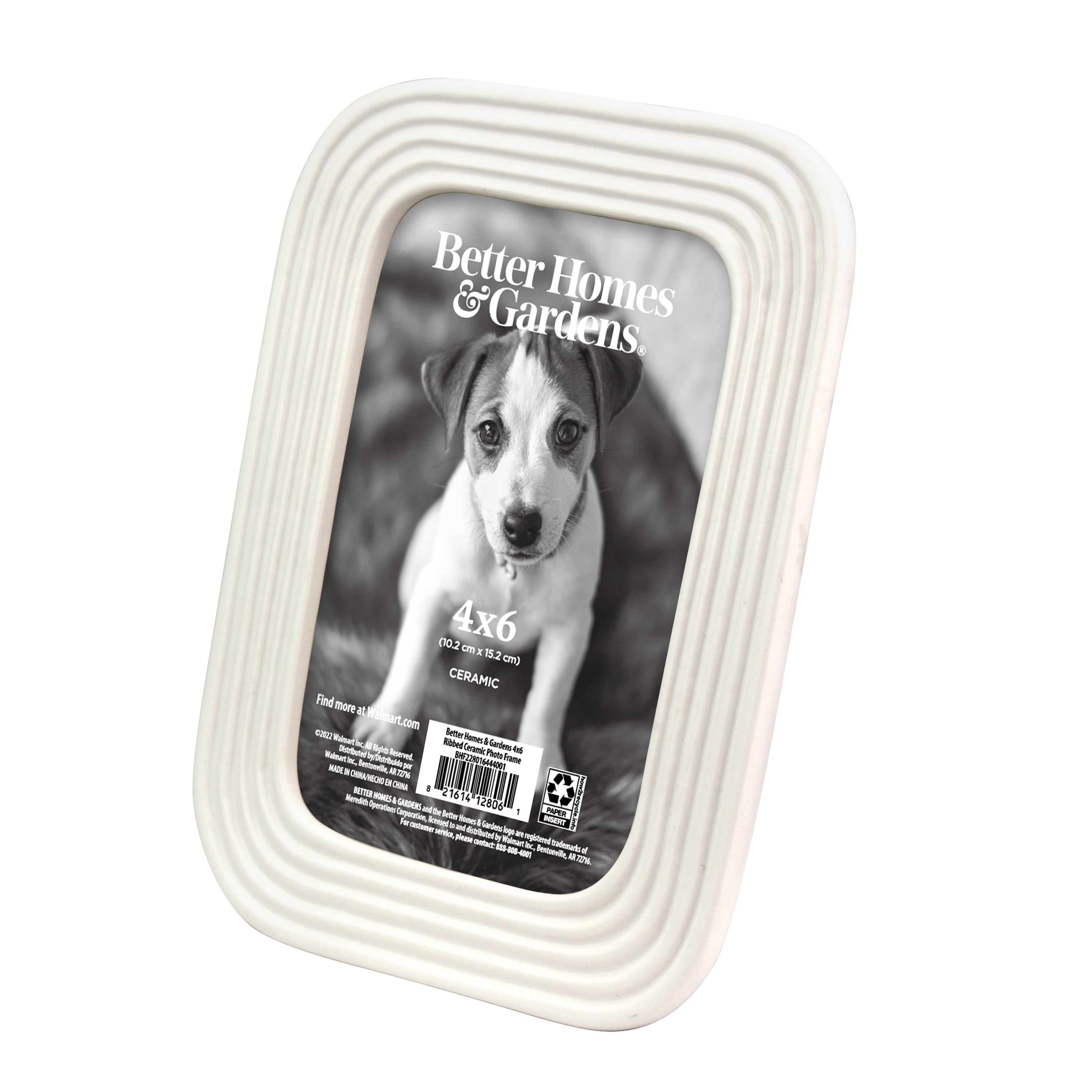 Better Homes & Gardens 4x6 Ceramic Tabletop Picture Frame, White