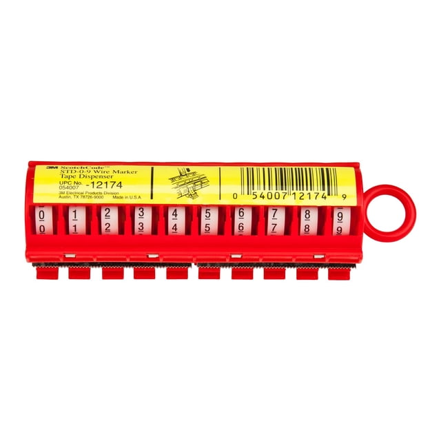 Distributeur de Ruban Métallique 3M ScotchCode avec Ruban STD-0-9, Inclut 1 Rouleau Numéroté de 0-9