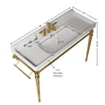 thumbnail image 5 of LiviNest Modern Wall-Mounted Bathroom Vanity: 48" Spacious Ceramic Console Sink - 40% More Counter Space for Family & Guests - Gold Stainless Steel Legs & Towel Bar for Easy Floor Cleaning, 5 of 5