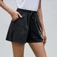 thumbnail image 5 of Resicozy Women Casual Linen Shorts Drawstring Comfy Elastic Waist Shorts Summer Pull On Short with Pockets Black 2XL, 5 of 7