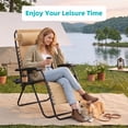 thumbnail image 4 of EDX Zero Gravity Chair Outdoor Lounge Chair，Suitable for Beach Terrace Pool Patio, Khaki 2-Pack, 4 of 8