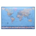thumbnail image 1 of WEUVEB Large Blue World Map Mural Poster with Stunning Detail and Easy Wall Display, 1 of 7