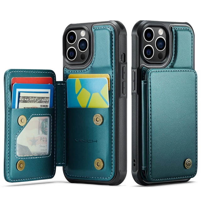 Funda de teléfono Vinich Wallet con tarjetero para iPhone 12 Pro Max
