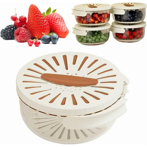2-in-1 Fruit and Vegetable Washing Bowl with Colander, Draining Basket and Storage Container for Kitchen