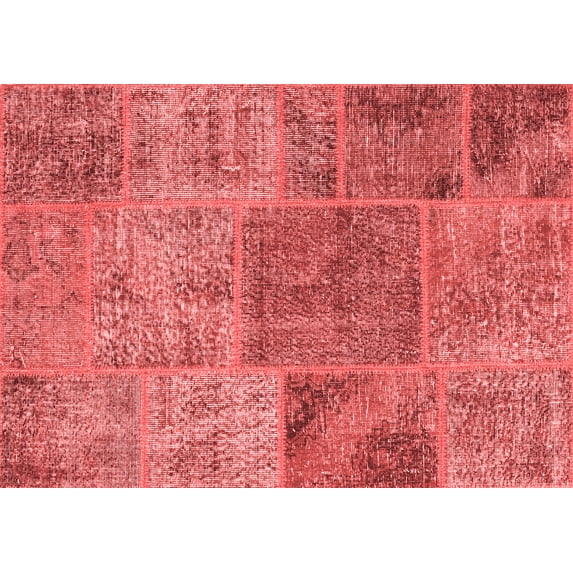 Ahgly Company Indoor Rectangle Patchwork Red Transitional Area Rugs, 2' x 3'