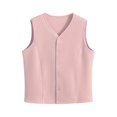 thumbnail image 4 of Women's Autumn Winter Plush Vest, Button Front Slim Fit Sleeveless Jacket, Thermal Lined Warm Outerwear, Soft Fleece Inner Wear, Casual Layering Piece, Cold Weather Protection Pink XL, 4 of 4