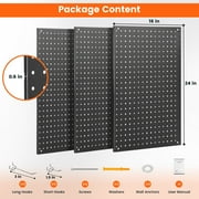 Pegboard,ENJOYWOOD 48x24 inch Metal Pegboard Panels White 30 Pcs Hook,Tool Board for Wall Organizer, Garage Tool Storage,Office Organization,Kitchen