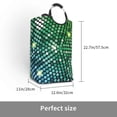 thumbnail image 2 of Disketp Green Disco Lights Square Laundry Bag Large Collapsible Dirty Clothes Bags With Handles Waterproof Essentials Storage For College Dorm, Family, 2 of 5