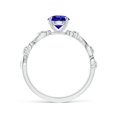 thumbnail image 2 of ANGARA Natural 0.9 Ct. Tanzanite with Diamond Side Stone Ring in 14K White Gold for Women (Ring Size: 3), 2 of 9