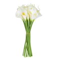thumbnail image 4 of WORGEOUS 20 Pcs White Artificial Bouquet Real Flowers Decorative Home Office Wedding Floral Arrangement 7.5x5.5x34.5cm, 4 of 8