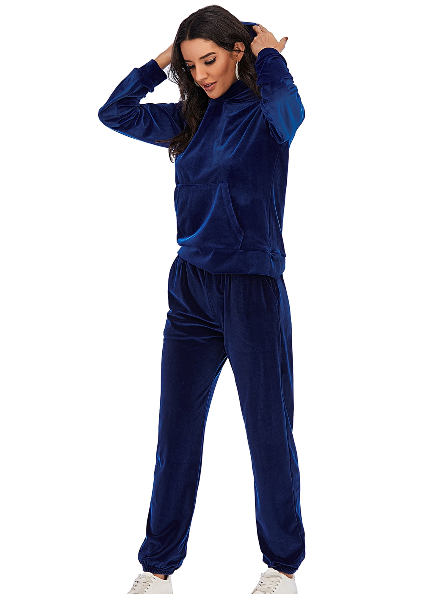 FUTATA Womens Velour Sweatsuit Sets Workout Tracksuit 2 Piece Outfits ...