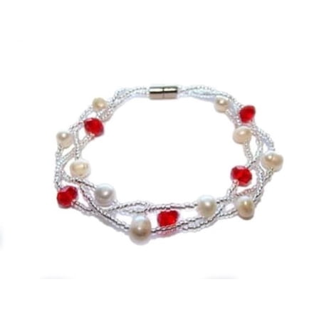 7 Inches Red Pearl Fashion Bracelet