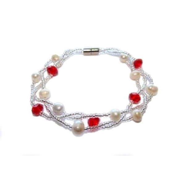 7 Inches Red Pearl Fashion Bracelet