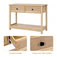 thumbnail image 5 of PHOYAL Boho Console Tables with Drawers Storage, 2 Tier Modern Narrow Sofa Cabinet Table for Entryway Living Room, Natural, 5 of 7