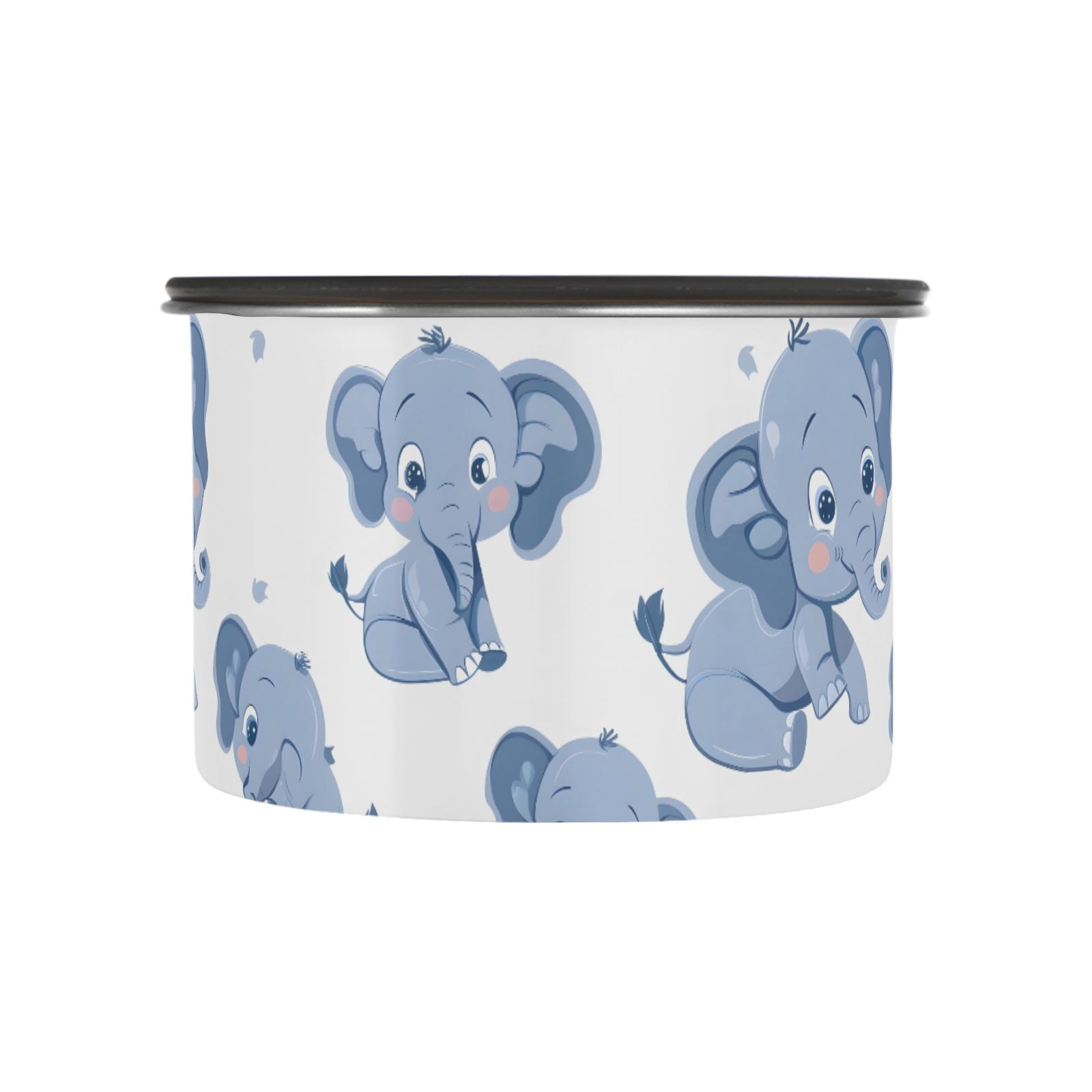 Cute Elephant Cartoon Airtight Coffee Bean Canister 30oz Food Storage Containers with Lids For Gournd, Tea, Sugar, Flour, Rice, Cereal, Candy Cookie Jar