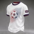thumbnail image 2 of LNZGNM USA Soccer Men's Shirts Crewneck Short Sleeve 2026 Country Team Tee Shirts Fan International Football Shirt Retro Streetwear Top,Sky Blue(XXXL), 2 of 5