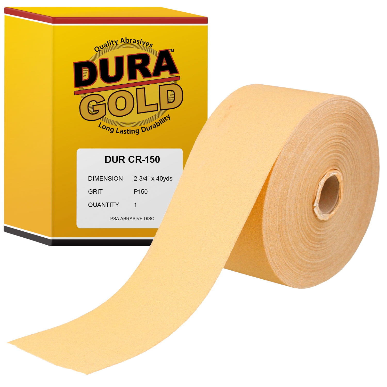 DURAGOLD 150 Grit 23/4" PSA Roll Longboard Sandpaper Block Sand