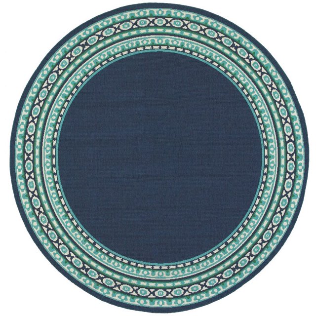 Oriental Weavers Méridien 7'10" Rond Machine Tissé Tapis en Marine