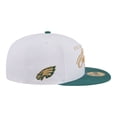 thumbnail image 6 of Men's New Era White/Green Philadelphia Eagles Scripted 59FIFTY Fitted Hat, 6 of 7