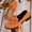 #0283-Orange, variant on Women's Fashionable Loafer Shoes. Large Size, Comfortable and Lightweight. with Bow tie Decoration. Suitable for Daily use or All Seasons. Gift