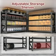 thumbnail image 5 of 63” W 3000LBS Storage Shelves 4 Tier Garage Shelving, Heavy Duty Adjustable Metal Shelves Unit, Easy Assembly Stable Shelving for Industrial, Warehouse, Basement, 63"W x 24"D x 63"H, Black, 5 of 8