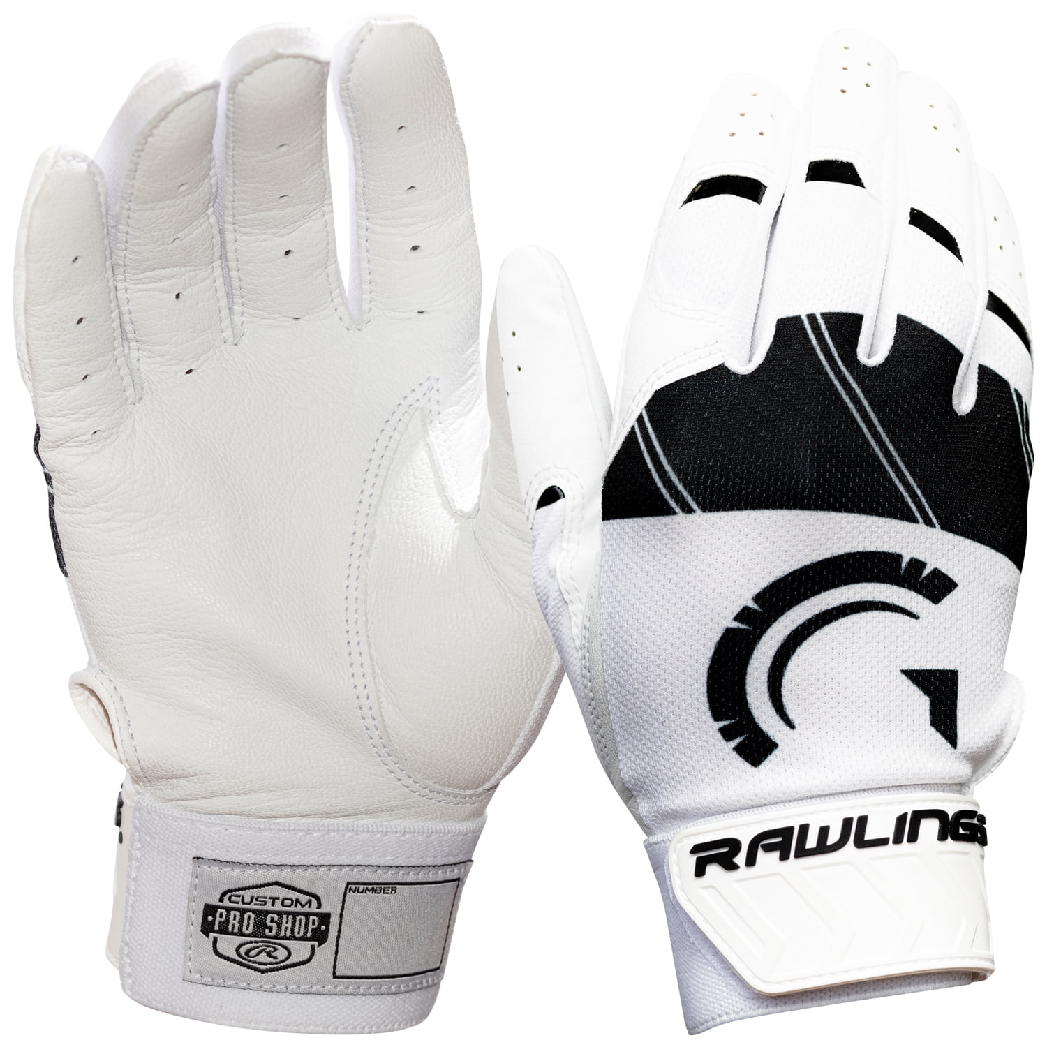 New Rawlings 5150 Baseball Batting Gloves Adult Large White/Black softball mens 