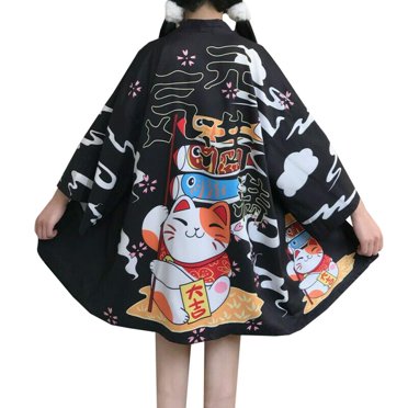 HAORUN Women Japanese Kimono Coat Cardigan Yukata Bathrobe Blouse Tops ...