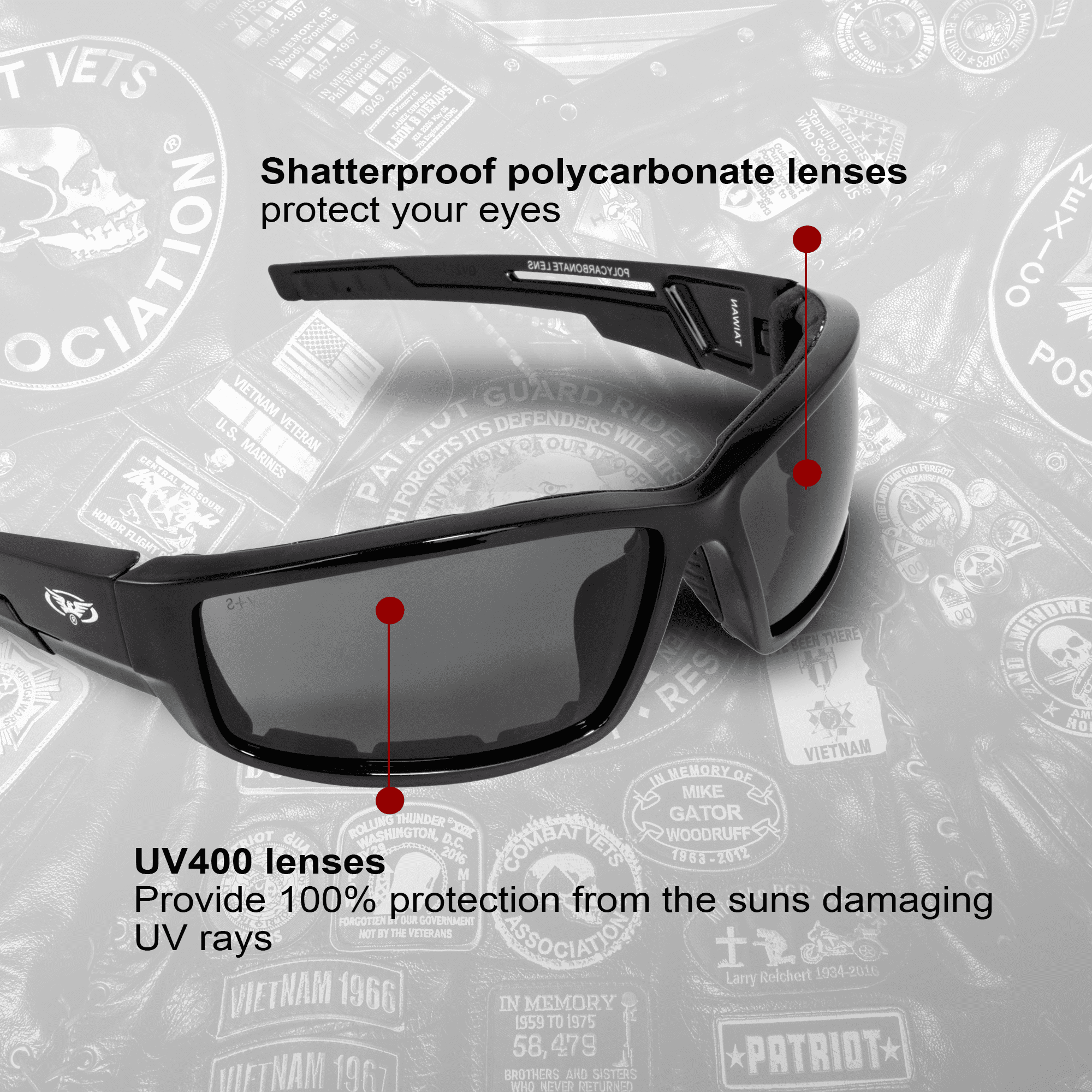 Global Vision Sly Padded Motorcycle Sunglasses Gloss Black Frames with  Black Double Injection Rubber on Temples Clear Lenses 