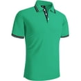 thumbnail image 6 of Geeksport Polo Shirts for Men Short Sleeve Solid Color Causal Collared Golf Tennis T-Shirt Men's Golf Polo Shirts Business Polo Shirts peacock green L, 6 of 9