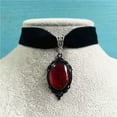 thumbnail image 3 of Kripyery Women Choker Vintage Gothic Water Drop Geometric Adjustable Dress Up Velvet Ladies Faux Gemstone Pendant Clavicle Necklace Jewelry Gifts, 3 of 7
