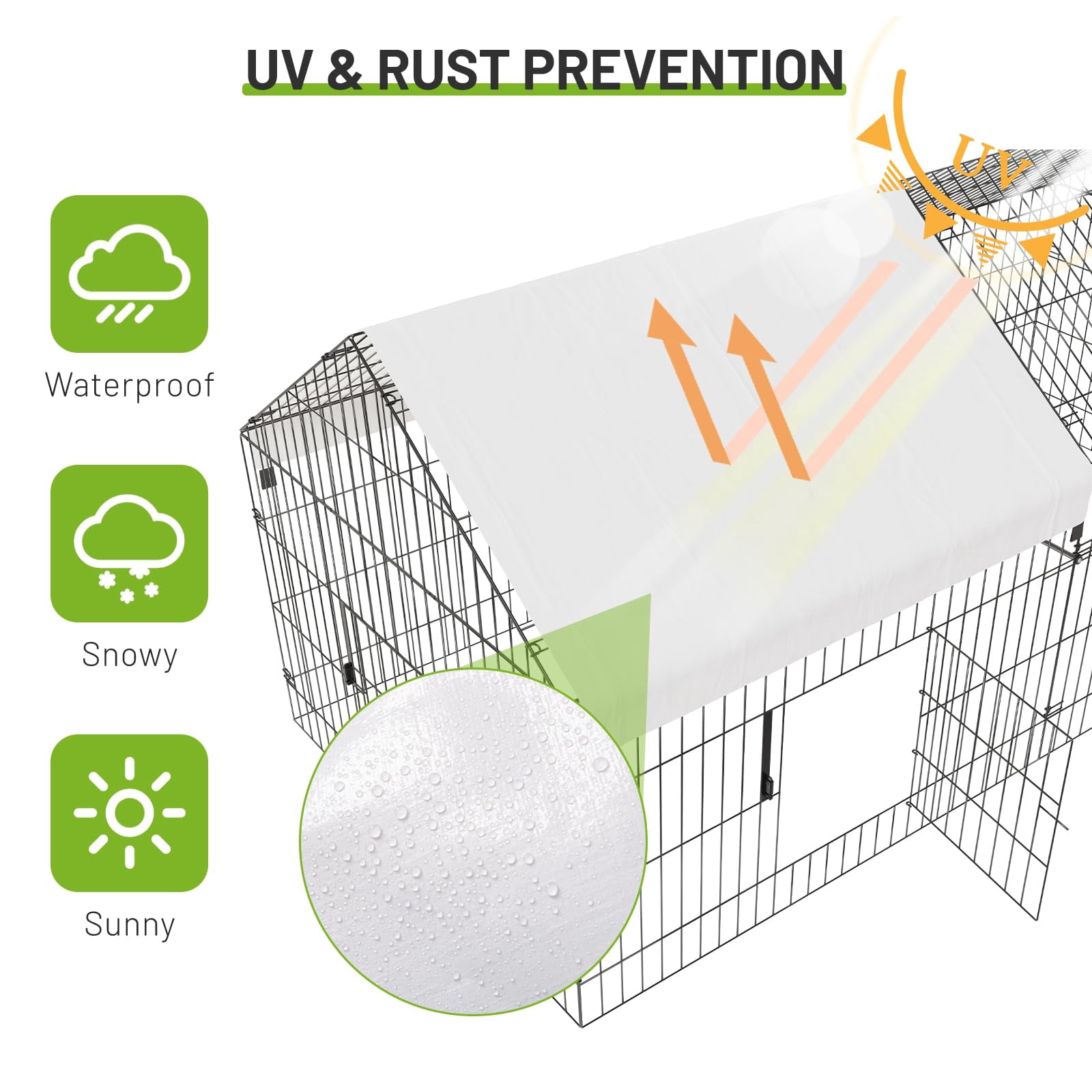 2025 New Metal Chicken Cage, Poultry Cage with Waterproof Cover, Duck Coops, Outdoor Large Walk-in Coops, for Outdoor, Farm