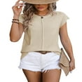 thumbnail image 3 of Womens Cap Sleeve Tops 2025 Tank Top Loose Knit Sweater Vests Cute Shirts Outfits Spring Fall Summer Tops M, 3 of 6