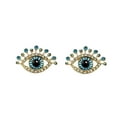 thumbnail image 3 of Betsey Johnson Eye Stud Earrings with Blue Crystals and Stones in Goldtone Metal - Women's Jewelry, 3 of 6