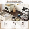 thumbnail image 3 of Blotout 47" Wide Kitchen Pantry Storage Cabinet with Charging Station & Microwave Stand, Tall Farmhouse Kitchen Hutch Cabinet, Double Tilt Out Trash Can Cabinet 10X2 Gallon, 3 of 8