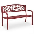 thumbnail image 1 of Costway Banc de Jardin pour Patio Parc Cour Mobilier d'Extérieur Chaise de Porche en Fonte Rouge, 1 of 8