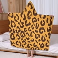 thumbnail image 5 of Yellow and Black Of Leopard Print Hooded Bath Towel，60"x35" for Ages 3 To 12 Kids, Quick Dry Lightweight Soft Microfiber Hood Beach Towel Cover Up for Kids, 5 of 7