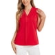 thumbnail image 1 of INSPIRAR CHIC Blusas de Trabajo de Cuello en V Sin Mangas con Pliegues Frontales para Mujeres XL Rojas, 1 of 5
