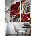 thumbnail image 4 of Red Marble Sheer Curtains 72 Inch Length 2 Panels Set, Grey Gold Texture Vintage Farmhouse Art Voile Window Treatment Rod Pocket Curtains Sheers Drapes for Bedroom/Living Room/Kitchen 52"x72"x2, 4 of 7