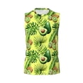 thumbnail image 6 of Lsque Kiwi and Avocado Print Men's Cotton Blend Sleeveless Muscle Shirts (S-3XL)- Moisture Wicking, Odor Protection, UPF 30+,Small, 6 of 8