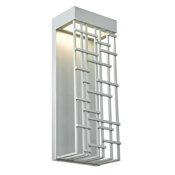 50061ODW-SL-Aspen Abra Lighting Aspen - 14 Inch 15W 1 LED Outdoor Wall Sconce-Silica Finish