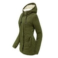 thumbnail image 2 of Women Solid Color Coat Button Down Overcoat Long Sleeve Cardigan Windproof Outer Coat Warm Winter Overcoat Fluffy Jacket, 2 of 6