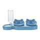 thumbnail image 1 of Comederos triples para gatos, dispensador automático de botellas de agua, platos inclinados y elevados. Azul claro, 1 of 9