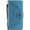 thumbnail image 5 of Mandala Phone Cover for Samsung Galaxy S9 Plus, Ultra Slim Flip Case with Card Slot, Magnetic Closure, Embossing PU Leather Case with Stand Function and Lanyard, Foldable Motif-Blue, 5 of 13