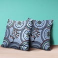 thumbnail image 4 of Boho Mandala Plant Indoor/Outdoor Pillow with Removable Cover in Blue Brown Green16x16, 4 of 5